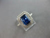 LARGE 2.38CT DIAMOND & AAA SAPPHIRE 14KT WHITE GOLD HALO ENGAGEMENT RING #27594