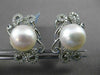 ESTATE .37CT DIAMOND & SOUTH SEA PEARL 18KT WHITE GOLD FILIGREE CLIP ON EARRINGS