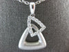 LARGE .42CT DIAMOND 18KT WHITE GOLD MATTE & SHINY DOUBLE TRIANGULAR FUN PENDANT