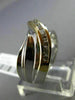ESTATE .33CT DIAMOND 14K WHITE & YELLOW GOLD MULTI ROW CRISS CROSS INFINITY RING