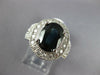ESTATE LARGE 6.69CT DIAMOND & AAA SAPPHIRE 14KT WHITE GOLD OVAL ENGAGEMENT RING