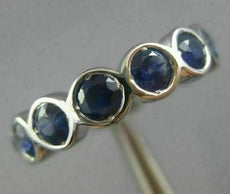 WIDE 3.10CT AAA ROUND SAPPHIRE 14KT WHITE GOLD 3D ETOILE BEZEL ANNIVERSARY RING