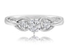 .63CT DIAMOND 14K WHITE GOLD 3D ROUND 3 STONE FLOWER FILIGREE ENGAGEMENT RING
