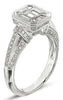 WIDE 1.07CT DIAMOND 14KT WHITE GOLD 3D INVISIBLE BEZEL FILIGREE ENGAGEMENT RING