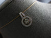 .42CT WHITE & MOCHA DIAMOND 14KT WHITE & ROSE GOLD 3D FLOWER FLOATING PENDANT