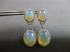 EXTRA LARGE 15.87CT DIAMOND & AAA AUSTRALIAN OPAL 14KT WHITE GOLD OVAL EARRINGS