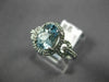 ESTATE 1.28CT DIAMOND & AAA AQUAMARINE 14KT WHITE GOLD FILIGREE ENGAGEMENT RING