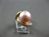 LARGE .48CT DIAMOND & AAA PINK SOUTH SEA PEARL 18KT ROSE GOLD LOVE KNOT FUN RING