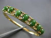 ANTIQUE WIDE AAA JADE 14KT YELLOW GOLD OVAL FILIGREE CUFF BANGLE BRACELET #28241