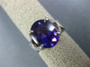 ANTIQUE WIDE 3.0CT AAA AMETHYST 18K WHITE GOLD OVAL CLASSIC SOLITAIRE RING #1004