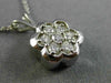 ESTATE .45CT DIAMOND 14KT WHITE GOLD FLOATING BEZEL CLUSTER FLOWER PENDANT #6378