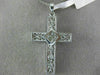 ESTATE LARGE .45CT DIAMOND 18KT WHITE GOLD CLASSIC FILIGREE CROSS PENDANT #6916