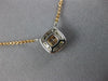 .74CT WHITE & PINK DIAMOND 18KT WHITE & ROSE GOLD PRINCESS & ROUND LOVE NECKLACE