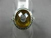 ESTATE LARGE 4.45CT DIAMOND & AAA CITRINE 14KT WHITE GOLD OVAL HALO ETOILE RING
