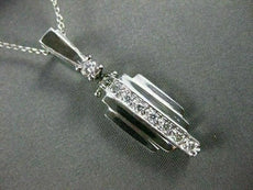 ESTATE LONG .39CT DIAMOND 14KT WHITE GOLD HANGING PYRAMID PENDANT #1706