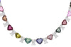 LARGE 74.15CT DIAMOND & AAA MULTI COLOR SAPPHIRE 18KT WHITE GOLD TENNIS NECKLACE