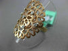 ESTATE LARGE .20CT DIAMOND 18KT ROSE GOLD 3D OPEN FLOWER FILIGREE ETOILE RING