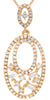 .56CT DIAMOND 14K ROSE GOLD 3D ROUND & BAGUETTE DOUBLE OVAL FUN FLOATING PENDANT