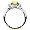 ESTATE 1.76CT WHITE & FANCY YELLOW DIAMOND 18KT TWO TONE GOLD 3D ENGAGEMENT RING