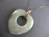 EXTRA LARGE AAA JADE 14KT YELLOW GOLD 3D OPEN HEART LOVE FLOATING PENDANT #27743