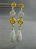 ANTIQUE LONG 3.58CT DIAMOND 18KT W&Y GOLD FILIGREE DROP EARRINGS ONE OF A KIND