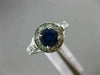 1.75CT DIAMOND & AAA ROUND SAPPHIRE 14K WHITE GOLD HALO FILIGREE ENGAGEMENT RING