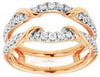 ESTATE .52CT DIAMOND 14KT ROSE GOLD 3D LOVE KNOT INSERT RING