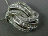 LARGE .75CT ROUND & BAGUETTE DIAMOND 14KT WHITE GOLD LOVE KNOT MULTI ROW PENDANT
