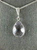 ESTATE 4.0CT AAA PINK AMETHYST 14KT WHITE GOLD CLASSIC BEZEL PEAR SHAPE PENDANT