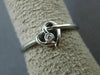 ESTATE .02CT DIAMOND 18KT WHITE GOLD 3D CLASSIC SOLITAIRE LOVE HEART RING #16385