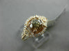 LARGE 1.56CT WHITE & CHOCOLATE FANCY DIAMOND 14K ROSE GOLD HEART ENGAGEMENT RING
