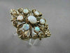 ANTIQUE LARGE FILIGREE AUSTRALIAN OPAL 1.30CTW 14KT YELLOW GOLD FLORAL RING !!!