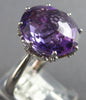 ESTATE EXTRA LARGE 10.49CT DIAMOND & AAA AMETHYST 14K WHITE GOLD ENGAGEMENT RING