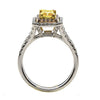 1.71CT WHITE PINK & FANCY YELLOW DIAMOND 18KT TRI COLOR GOLD 3D ENGAGEMENT RING
