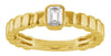 .26CT DIAMOND 14KT YELLOW GOLD 3D BAGUETTE SOLITAIRE BEZEL FRIENDSHIP LOVE RING