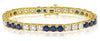 LARGE 17.20CT DIAMOND & AAA SAPHIRE 14KT YELLOW GOLD 3D ETERNITY TENNIS BRACELET