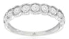 ESTATE .50CT DIAMOND 14KT WHITE GOLD 3D ROUND SQUARE FILIGREE ANNIVERSARY RING