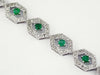 2.45CT DIAMOND & AAA EMERALD 14KT WHITE GOLD PRINCESS & ROUND HEXAGON BRACELET