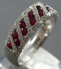 ESTATE .98CT DIAMOND & AAA RUBY 18KT WHITE GOLD 3D DOUBLE ROW DIAGONAL FUN RING