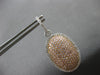 LARGE 3.61CT WHITE & PINK DIAMOND 18KT WHITE & ROSE GOLD OVAL HALO FUN EARRINGS