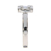 ESTATE .63CT DIAMOND 18KT WHITE GOLD ROUND & BAGUETTE CLUSTER MULTI HEART RING