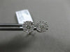 ESTATE .64CT DIAMOND 18K WHITE GOLD 3D SOLITAIRE HALO CLUSTER STUD EARRINGS F/G