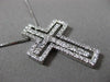 ESTATE .80CT DIAMOND 18KT WHITE GOLD 3D HANDCRAFTED FLOATING CROSS PENDANT 13084