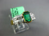 ESTATE 1.50CT DIAMOND & AAA EMERALD 18KT 2 TONE GOLD EMERALD CUT ENGAGEMENT RING