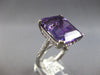 ESTATE EXTRA LARGE 10.43CT DIAMOND & AAA AMETHYST 14K WHITE GOLD ENGAGEMENT RING