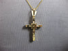 ESTATE LARGE .58CT DIAMOND 14K YELLOW GOLD CLASSIC CROSS FLOATING PENDANT #27883