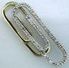 ESTATE .20CT DIAMOND 14KT 2 TONE GOLD 3D CLASSIC PAPER CLIP FUN FLOATING PENDANT