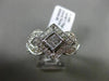 ESTATE MASSIVE .70CT DIAMOND ROUND PRINCESS 14K WHITE GOLD HEART FRIENDSHIP RING