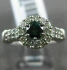 ESTATE .59CT WHITE & BLUE DIAMOND 14KT WHITE GOLD SOLITAIRE HALO ENGAGEMENT RING