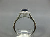 WIDE 1.90CT DIAMOND & AAA SAPPHIRE 14KT WHITE GOLD 3D OVAL HALO ENGAGEMENT RING